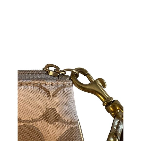 Coach Signature Canvas Wristlet - Khaki/Raspberry/Teal - Picture 8 of 10